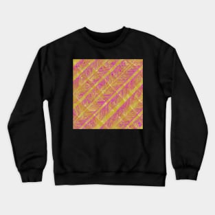 Gold and Pink Diagonal Stripe Crewneck Sweatshirt